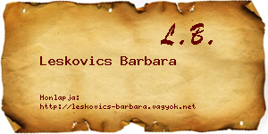 Leskovics Barbara névjegykártya