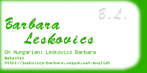 barbara leskovics business card